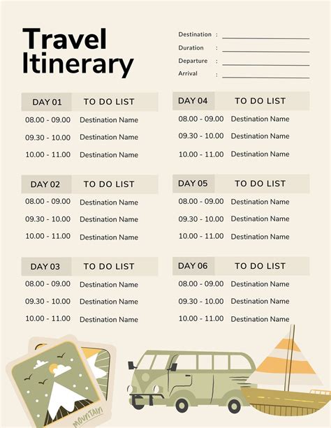 canva itinerary|create your own itinerary free.